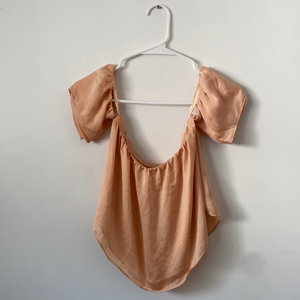 Salmon colored Off the Shoulder Night Out Blouse